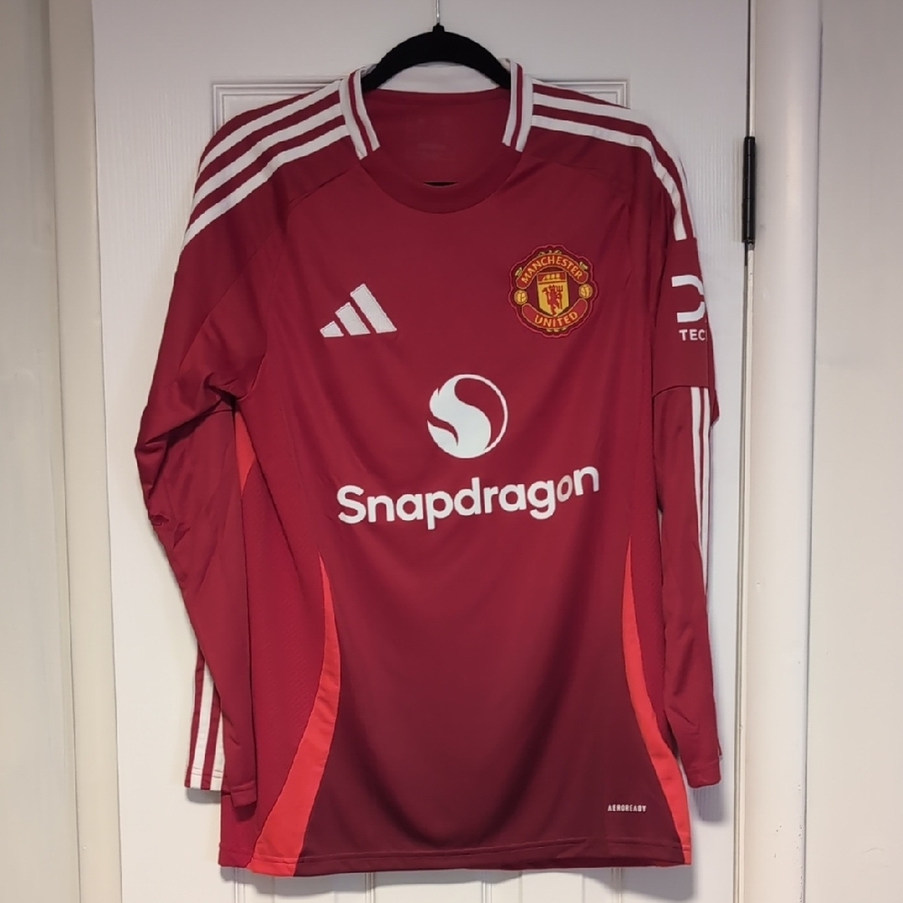 Adidas Red Manchester United Long Sleeve Jersey